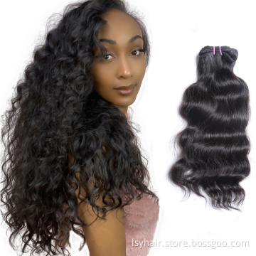 Raw Indian Wavy Hair Bulk Unprocessed Temple Double Drawn Virgin Human Hair Vendor Naturalk Wholesale Raw Hair Weave Extensions